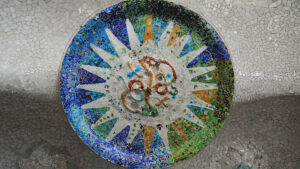 Detall de trencadís en el Parc Güell